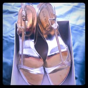 Nine West Silver Heels